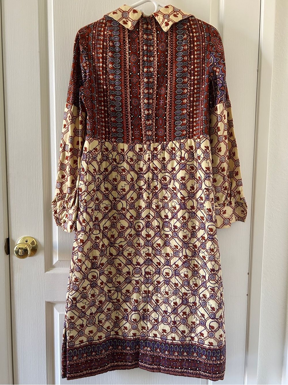 Vintage 1970s Del-Ann's Quilted Prairie Dress Cottagecore Retro Western Boho - Picture 12 of 13
